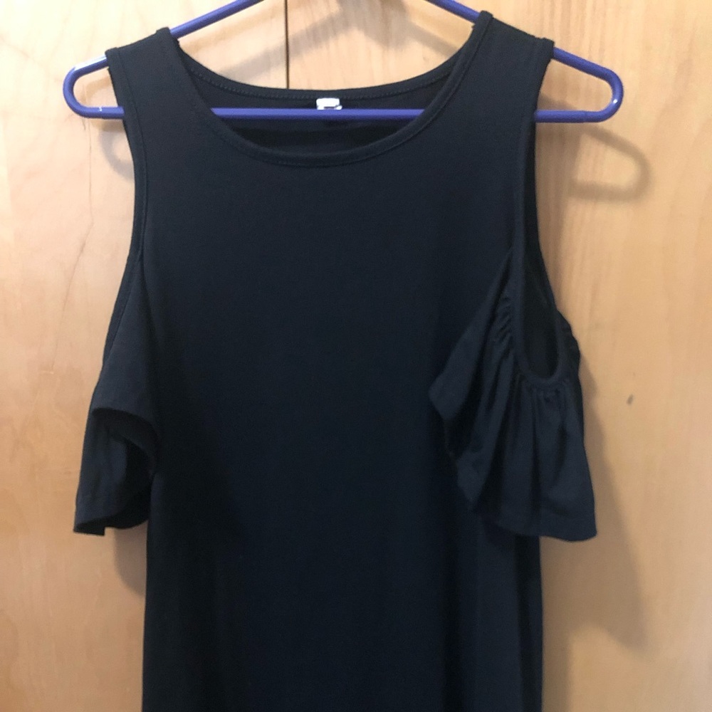Short Black Peek a boo Shoulder Dress